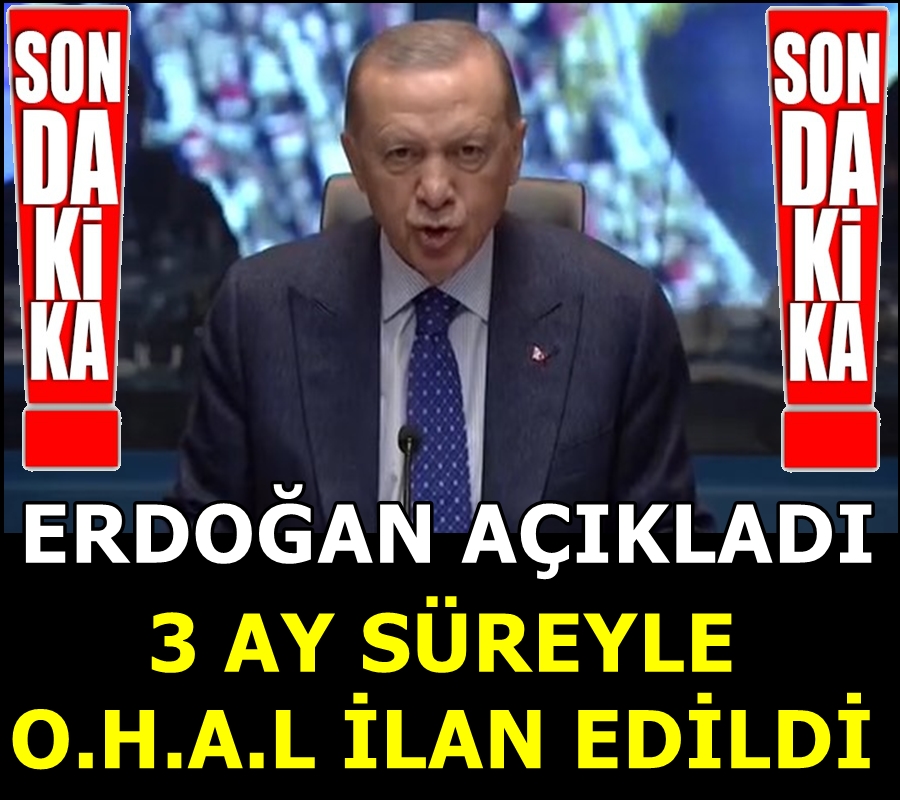 Erdoğan açıkladı...3 ay OHAL ilan edildi